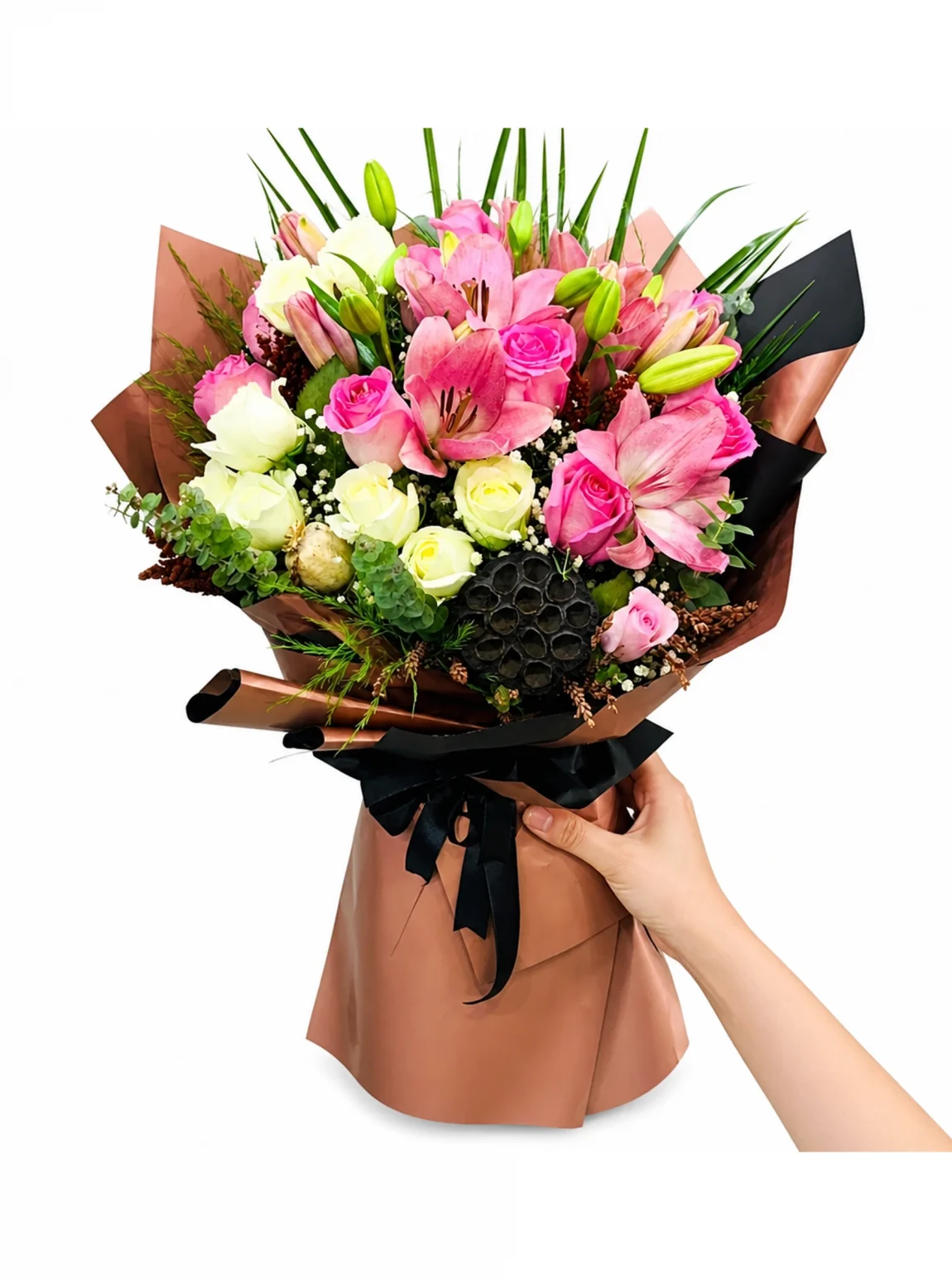 Pembe Lilyum Buketi